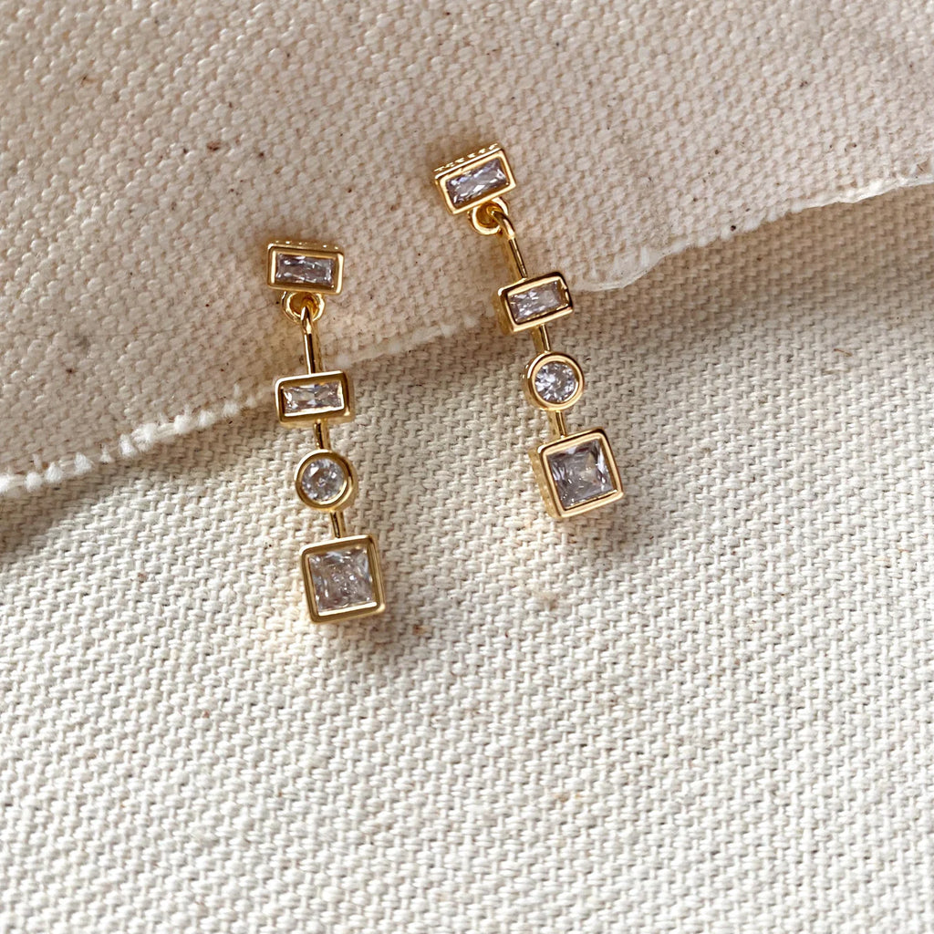 Clearly Glamorous Gold and Clear Drop Earrings